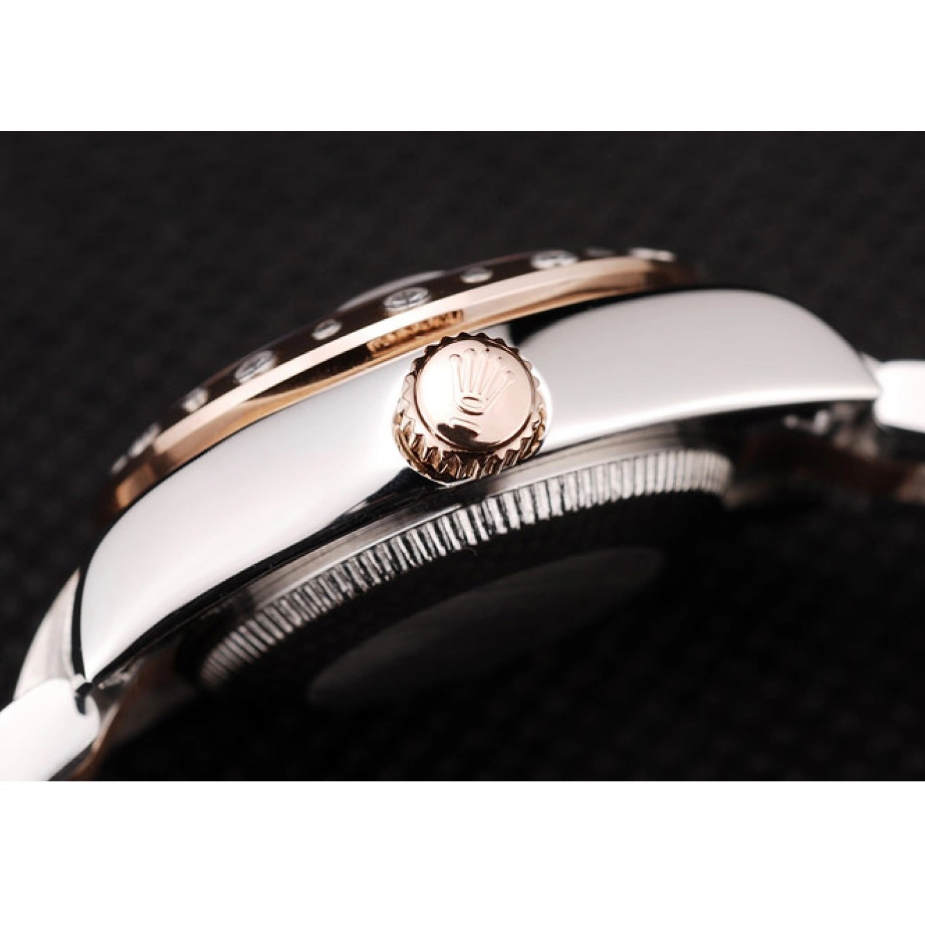 MiroTime 0721 Rolex DateJust Brushed Stainless Steel Case Brown Dial Diamond Plated